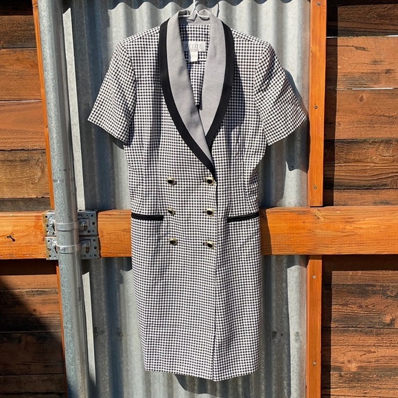Vintage Petite Sophisticate Herringbone Suit Dress - Picture 1 of 4